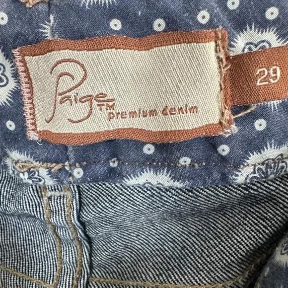 Paige Hidden Hills Premium Capri Double Button Dark Wash Crop Jeans Size 29 - Picture 8 of 15